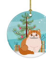 Exotic Shorthair Cat Merry Christmas Tree Ceramic Ornament