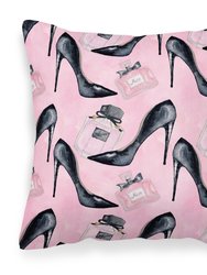 Fashion Diva Shoes and Perfume Fabric Decorative Pillow