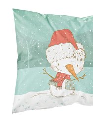 Fawn French Bulldog Snowman Christmas Fabric Standard Pillowcase