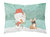 Fawn French Bulldog Snowman Christmas Fabric Standard Pillowcase