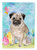 Fawn Pug Easter Garden Flag 2-Sided 2-Ply