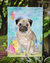 Fawn Pug Easter Garden Flag 2-Sided 2-Ply