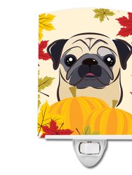 Fawn Pug Thanksgiving Ceramic Night Light