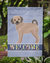 Fawn Puggle Welcome Garden Flag 2-Sided 2-Ply