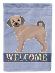 Fawn Puggle Welcome Garden Flag 2-Sided 2-Ply