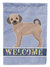 Fawn Puggle Welcome Garden Flag 2-Sided 2-Ply