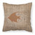 Fish - Angel Fish Burlap and Brown BB1019 Fabric Decorative Pillow