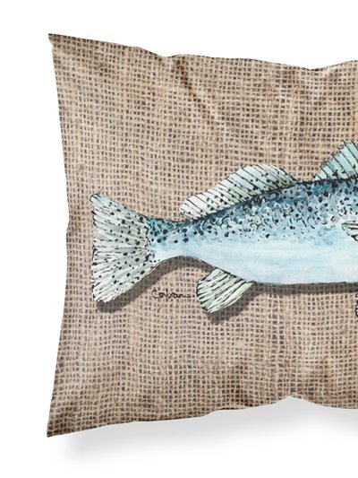 Caroline's Treasures Fish Speckled Trout  on Faux Burlap Fabric Standard Pillowcase product