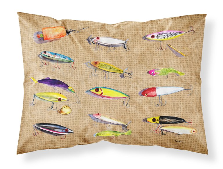 Fishing Lures Fabric Standard Pillowcase