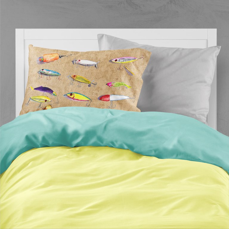 Fishing Lures Fabric Standard Pillowcase