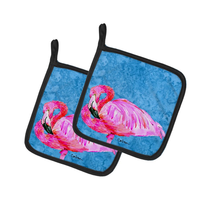 Flamingo Pair of Pot Holders