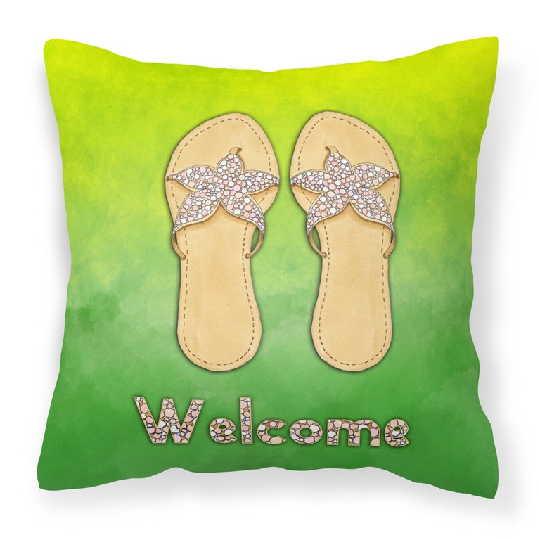 Flip Flops Welcome Fabric Decorative Pillow