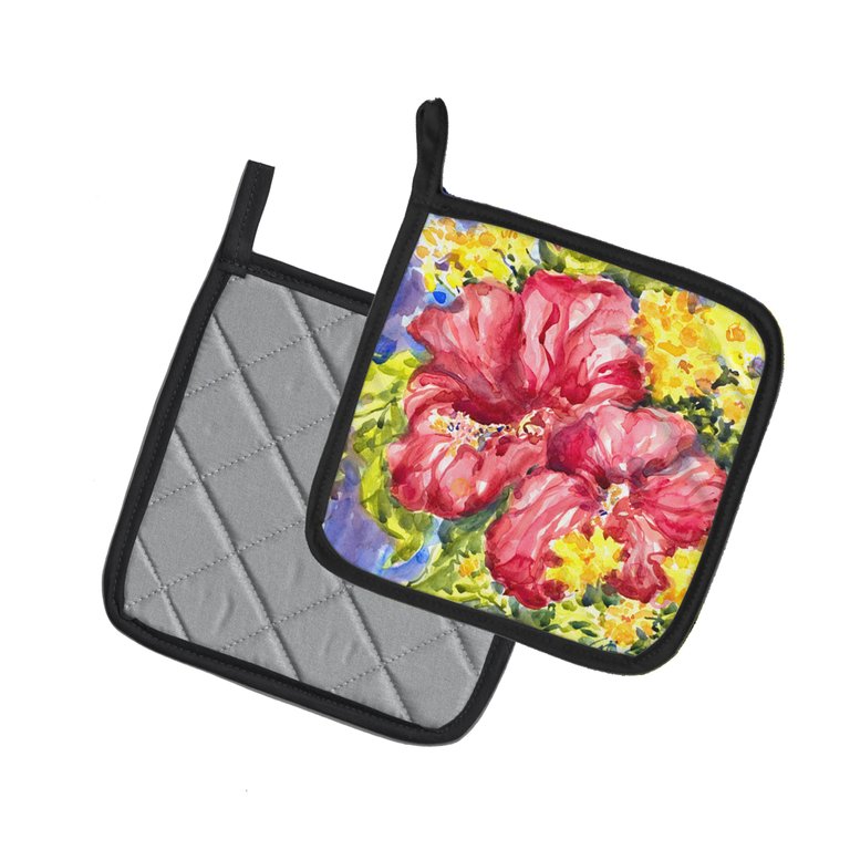 Flower - Hibiscus Pair of Pot Holders