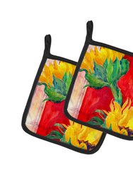 Flower - Sunflower Pair of Pot Holders