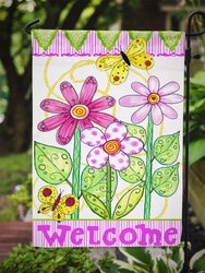 Flower Welcome Garden Flag 2-Sided 2-Ply