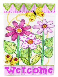 Flower Welcome Garden Flag 2-Sided 2-Ply