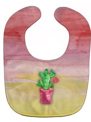 Flowering Cactus Watercolor Baby Bib