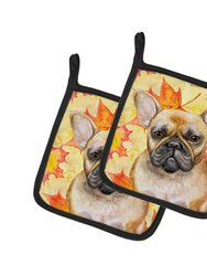 French Bulldog Fall Pair of Pot Holders