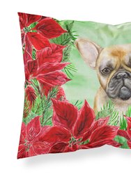 French Bulldog Poinsettas Fabric Standard Pillowcase