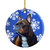 French Bulldog Winter Snowflakes Holiday Ceramic Ornament
