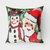 Friends Snowman and Santa Claus Fabric Decorative Pillow