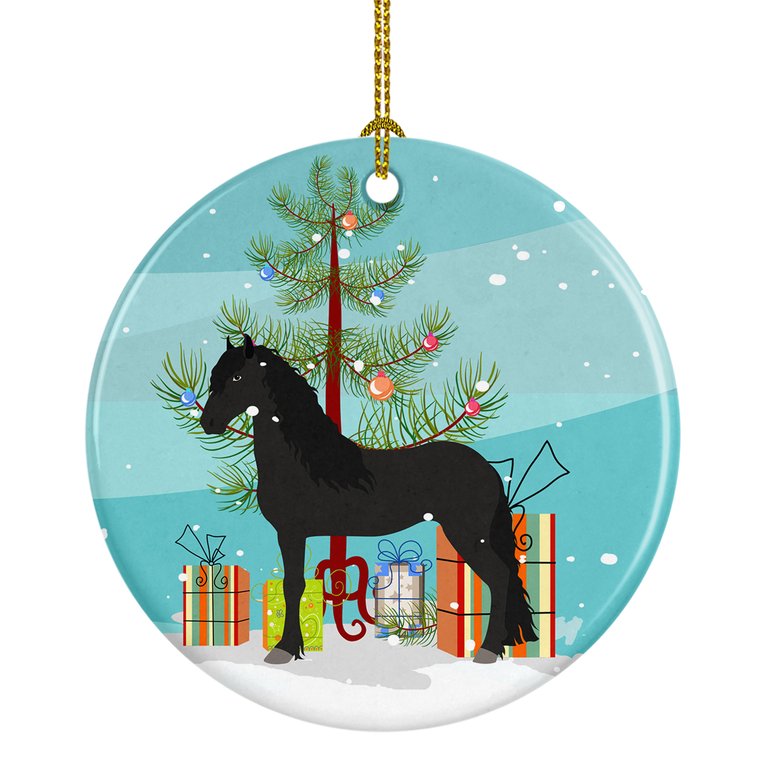 Friesian Horse Christmas Ceramic Ornament
