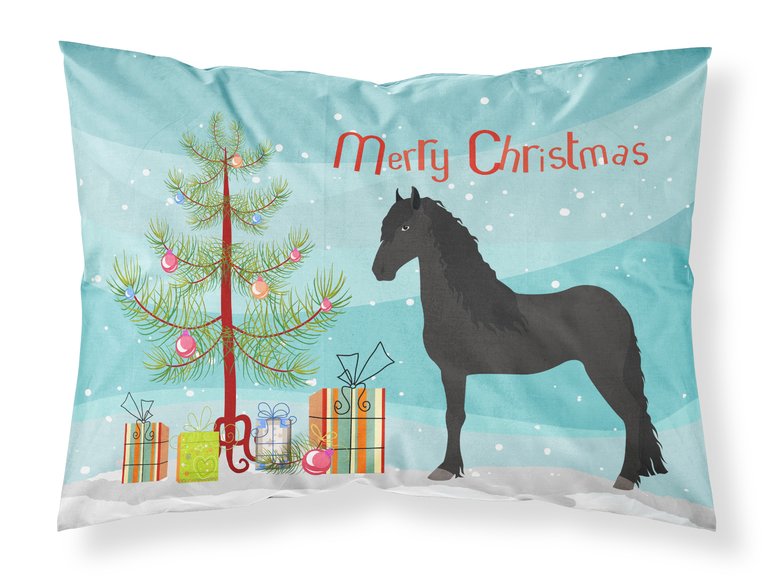 Friesian Horse Christmas Fabric Standard Pillowcase