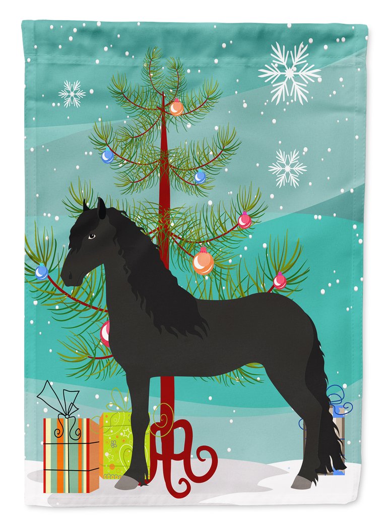 Friesian Horse Christmas Garden Flag 2-Sided 2-Ply