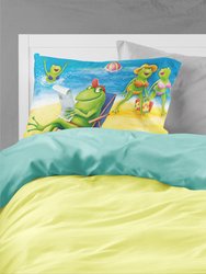 Frogs on the Beach Fabric Standard Pillowcase