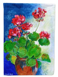 Geraniums by Maureen Bonfield Garden Flag 2-Sided 2-Ply