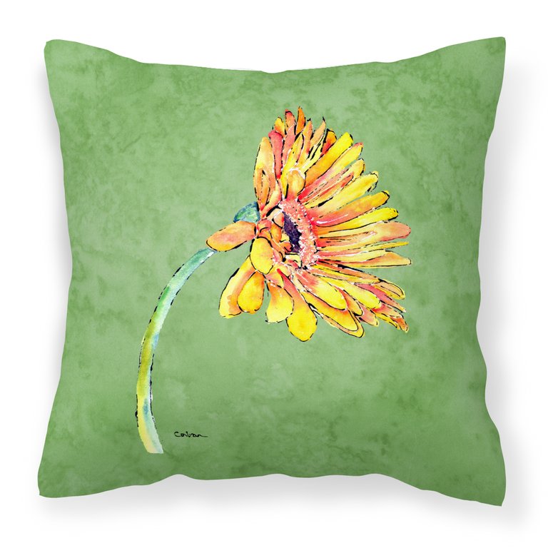 Gerber Daisy Orange Fabric Decorative Pillow