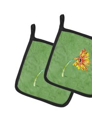 Gerber Daisy Orange Pair of Pot Holders