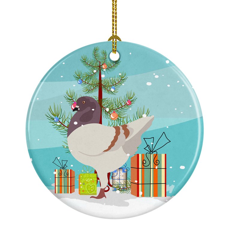 German Modena Pigeon Christmas Ceramic Ornament