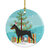 German Pinscher Merry Christmas Tree Ceramic Ornament