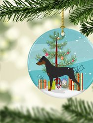 German Pinscher Merry Christmas Tree Ceramic Ornament