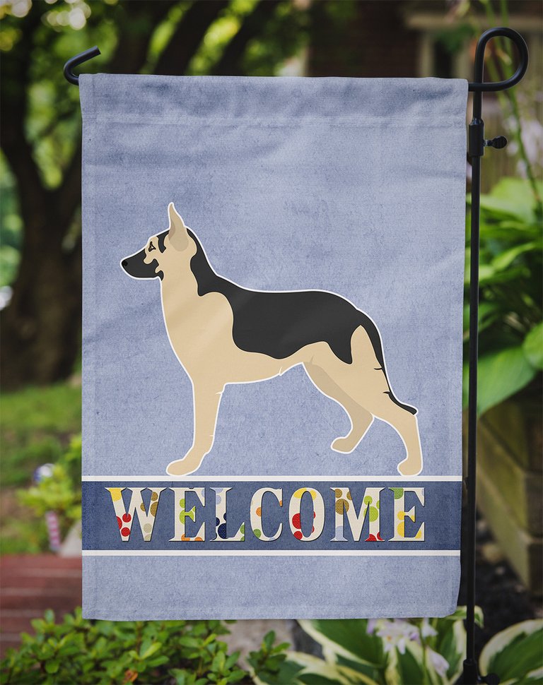 German Shepherd Welcome Garden Flag 2-Sided 2-Ply