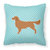 Golden Retriever  Checkerboard Blue Fabric Decorative Pillow