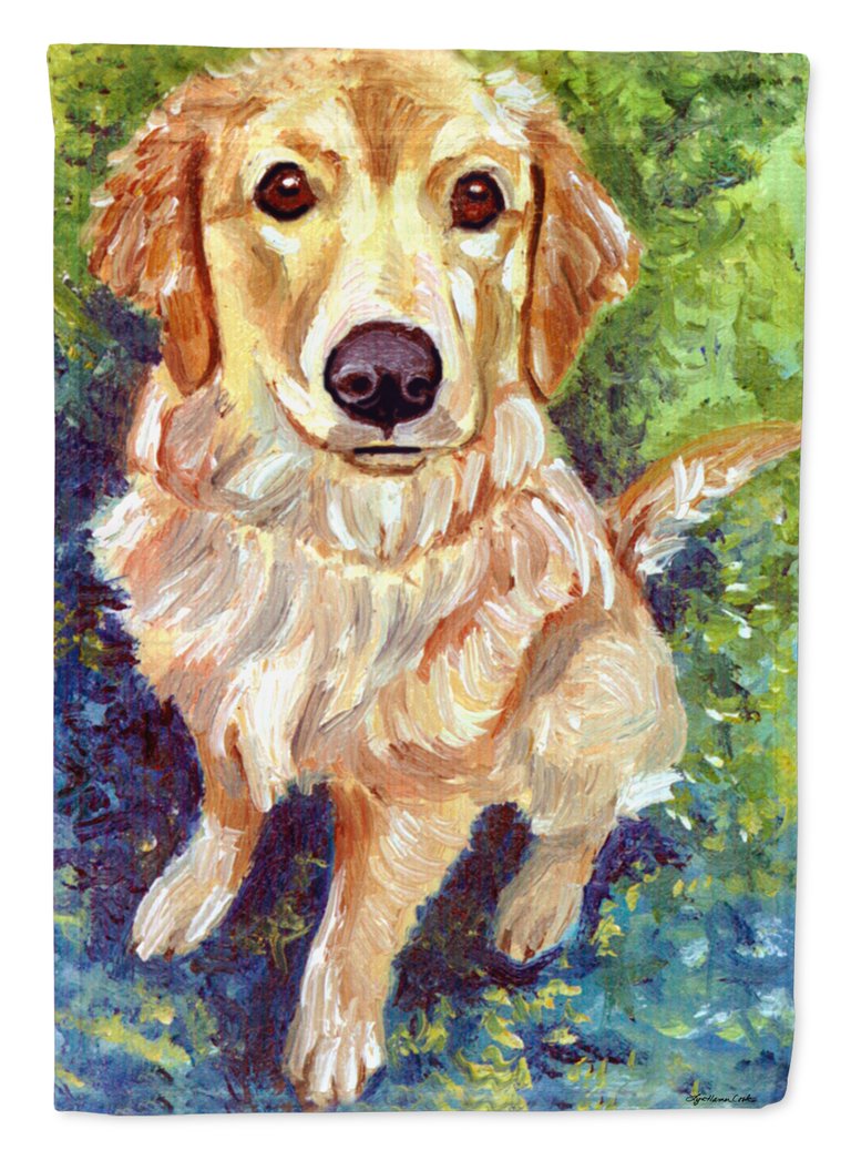 Golden Retriever Patience Garden Flag 2-Sided 2-Ply