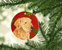 Golden Retriever Red Green Snowflake Holiday Christmas Ceramic Ornament
