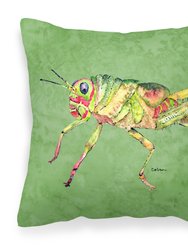 Grasshopper on Avacado Fabric Decorative Pillow