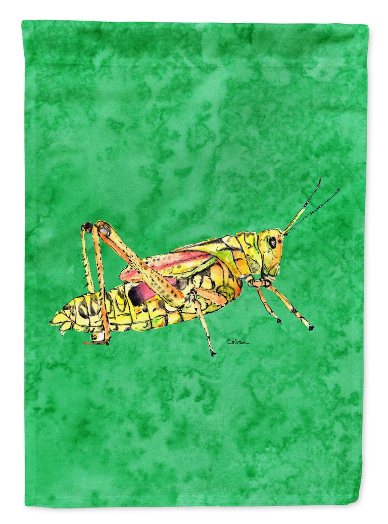 Grasshopper On Green Garden Flag 2-Sided 2-Ply