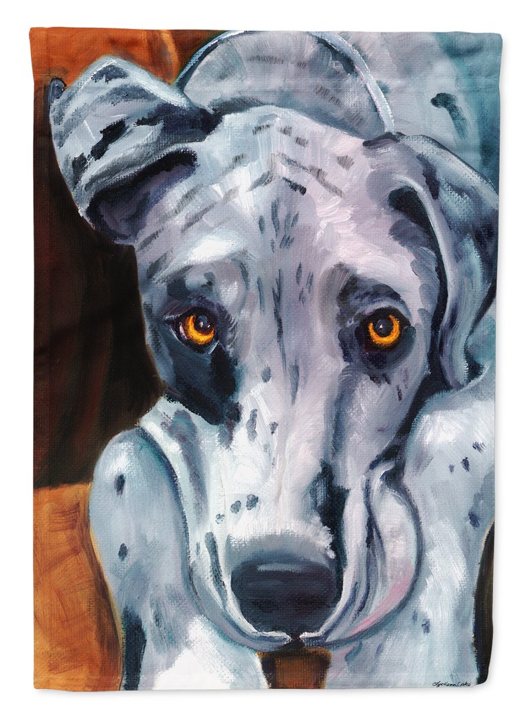 Great Dane Waiting Patiently Garden Flag 2-Sided 2-Ply