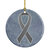 Grey Ribbon for Brain Cancer Awareness Ceramic Ornament