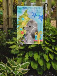 Grey Standard Poodle Christmas Garden Flag 2-Sided 2-Ply