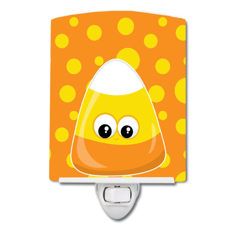 Halloween Candy Corn Ceramic Night Light - Black