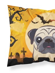 Halloween Fawn Pug Fabric Standard Pillowcase - Orange
