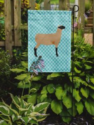 Hampshire Down Sheep Blue Check Garden Flag 2-Sided 2-Ply