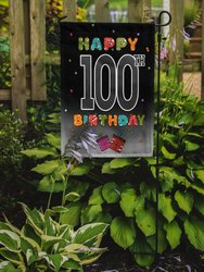 Happy 100th Birthday Garden Flag 2-Sided 2-Ply