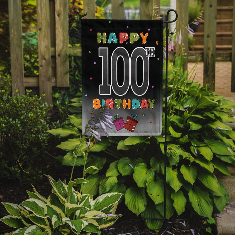 Happy 100th Birthday Garden Flag 2-Sided 2-Ply