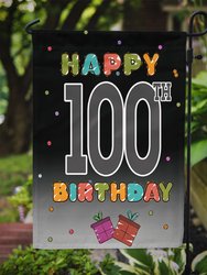 Happy 100th Birthday Garden Flag 2-Sided 2-Ply